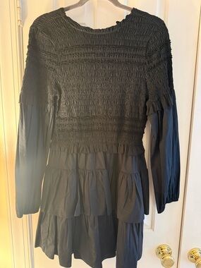 Ulla Johnson black long sleeve mini dress size 6